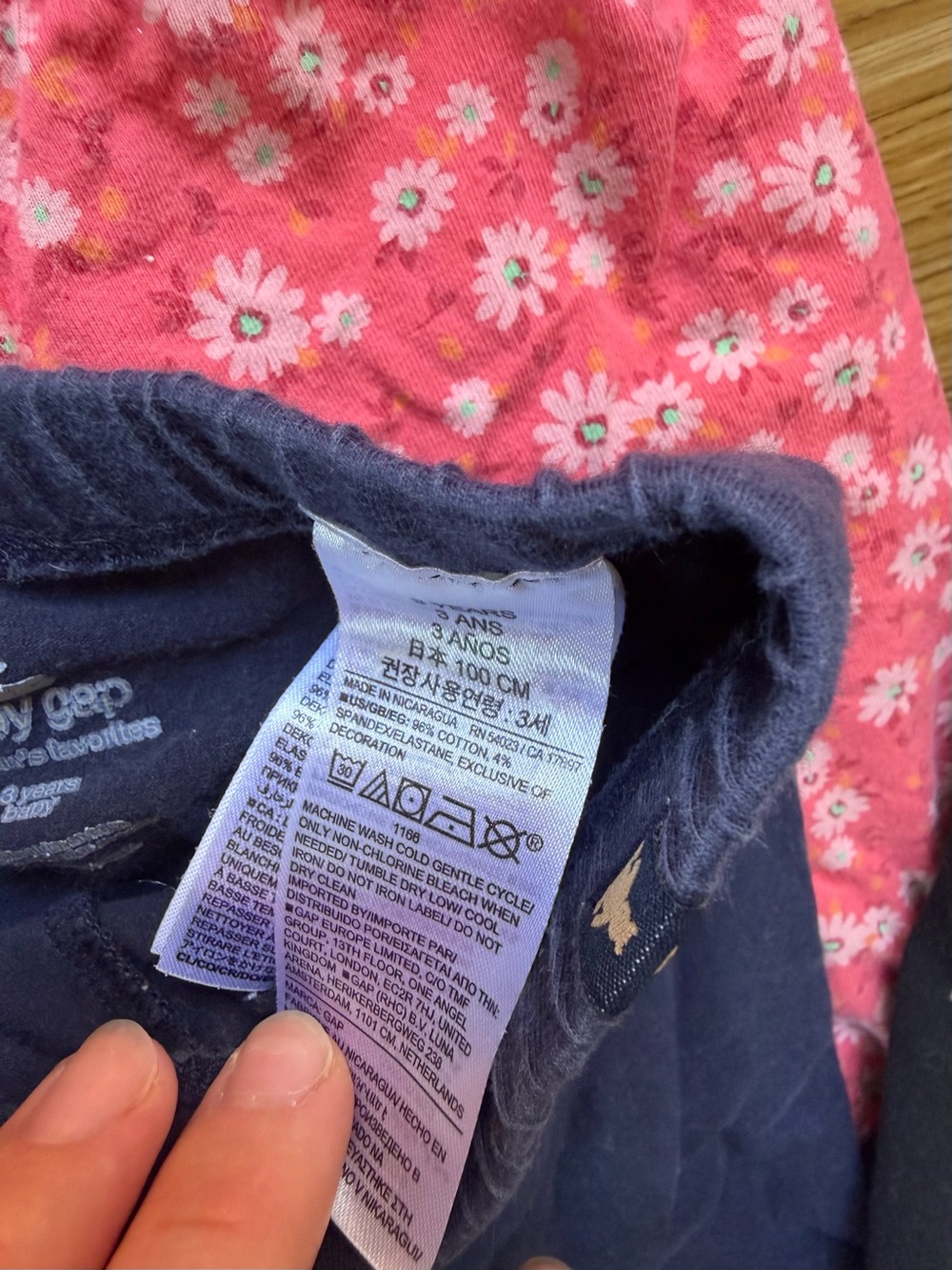 GAP Kids Navy, Black & Pink Floral Leggings Multi-Pack - Picture 2 of 3